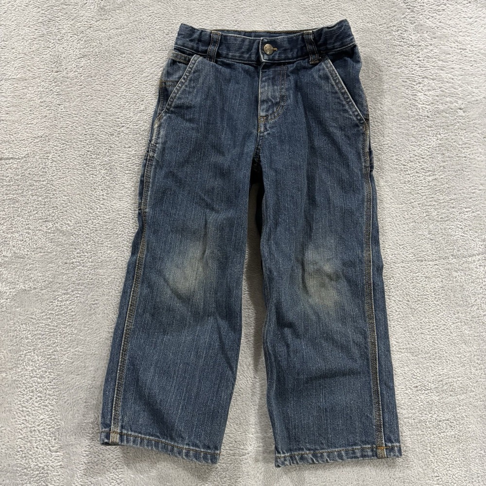 Carhartt Jeans Boys Youth 4 Dark Wash Blue Denim Relaxed Fit Straight Leg